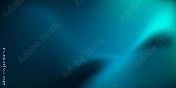 Obraz Abstract dark teal background with light wave. Blurred turquoise water backdrop. Vector illustration for your graphic design, banner, wallpaper or poster, website