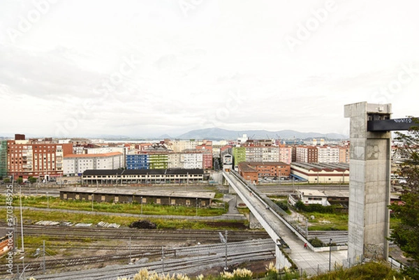 Obraz old train tracks on the way to the city