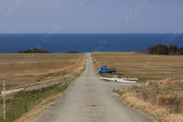 Fototapeta 日本の田舎の島の田園風景