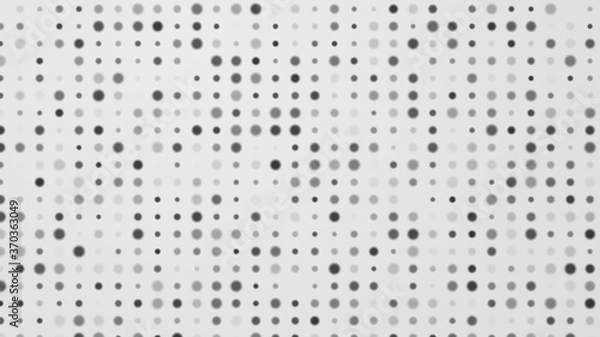 Obraz Dot white black pattern gradient texture background. Abstract  technology big data digital concept. 3d rendering.