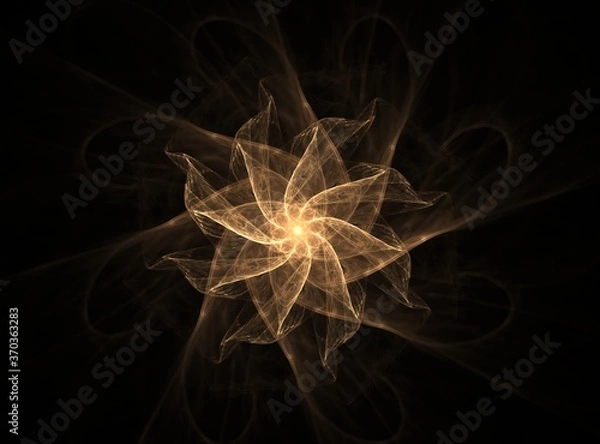 Fototapeta Abstract fractal patterns and shapes. Space geometry. Dynamic flowing forms with spirals. Mysterious psychodelic relaxation pattern. Fractal swirls, digital artwork for creative graphic design