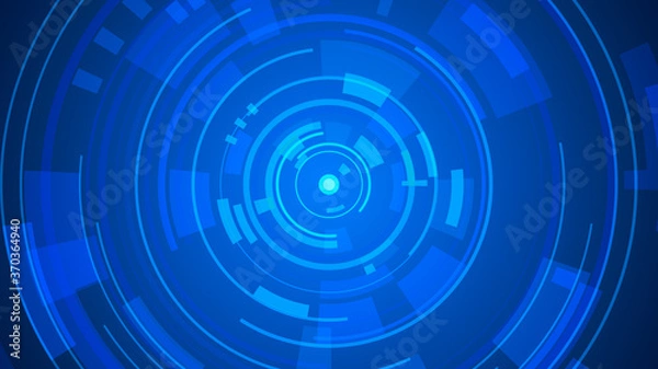 Fototapeta Circle blue technology Hi-tech dark background. Abstract graphic digital future concept design.