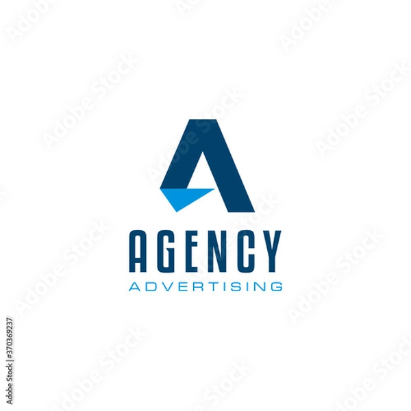 Fototapeta Simple Modern Initial Letter A Agency Triangle logo design