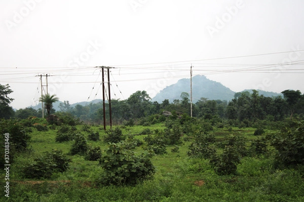 Fototapeta high voltage power lines