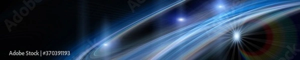 Fototapeta Futuristic wave panorama background design with lights