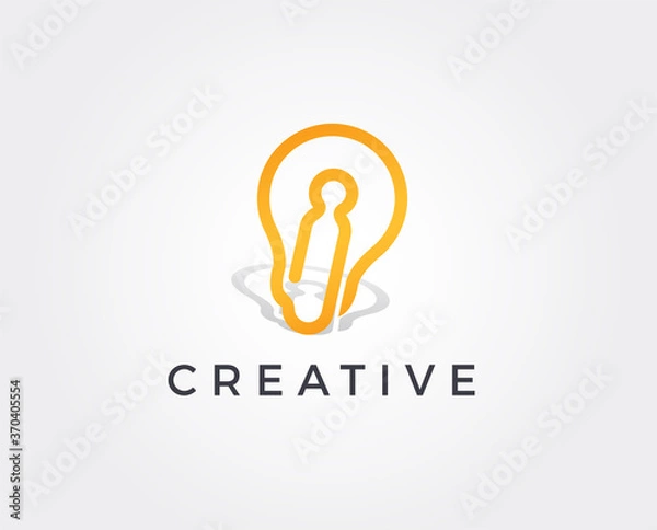 Obraz minimal idea bulb logo template - vector illustration