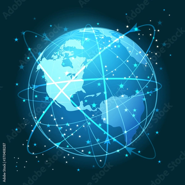 Obraz Globe Connections Concept Background