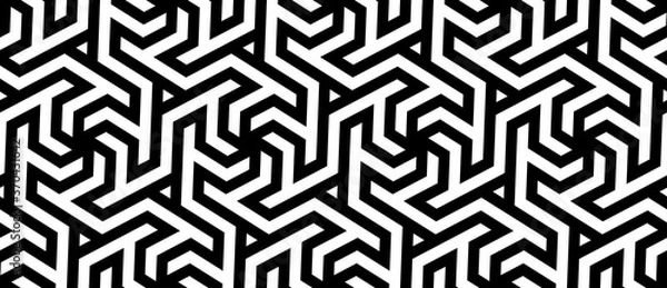 Fototapeta Vector geometric seamless pattern. Stylish bold striped texture. Modern abstract background.