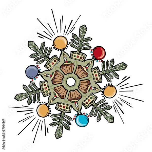 Obraz Christmas snowflake design