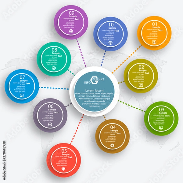 Fototapeta Abstract 3D Paper Infographics. Business template .Vector illustration