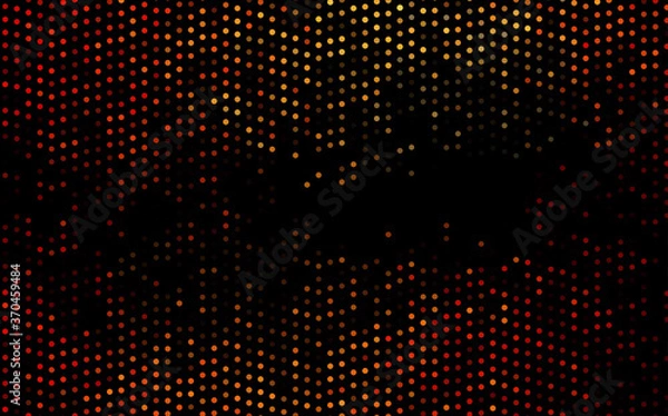 Obraz Dark Red, Yellow vector background with bubbles.