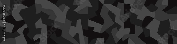 Fototapeta Geometric camouflage seamless pattern. Abstract modern camo, black  modern military texture background. Vector illustration.