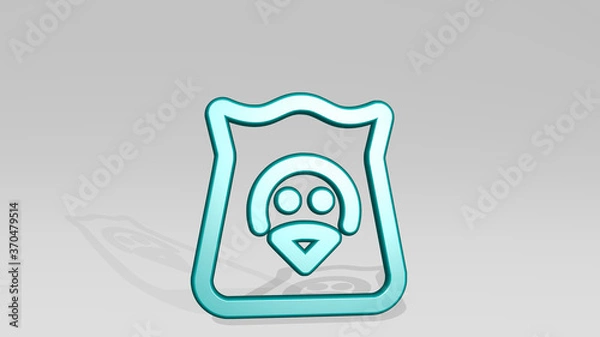 Fototapeta BIRD CAGE 3D icon casting shadow. 3D illustration. animal and background