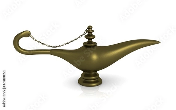 Obraz 3D Aladdin lamp isolated on white background