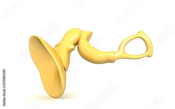 Obraz 3D illustration of inner ear . Cochlea in color background