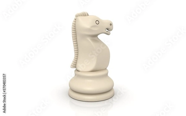 Obraz 3D illustration of chess horse on white background