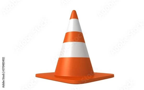 Obraz 3D illustration of traffic cones on white background