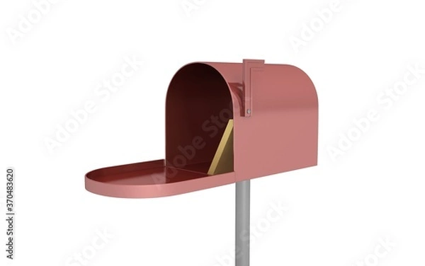 Obraz 3D illustration of mailbox on white background