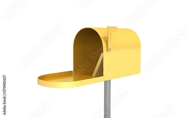 Obraz 3D illustration of mailbox on white background