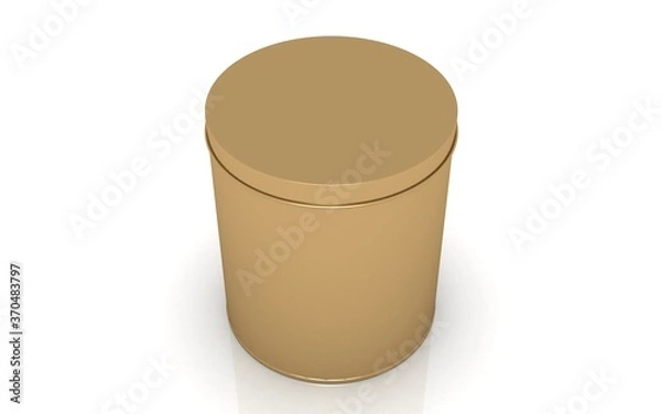 Obraz 3D gold tin on white background