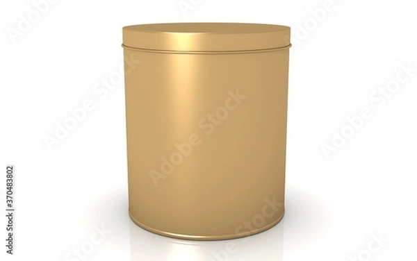 Obraz 3D gold tin on white background
