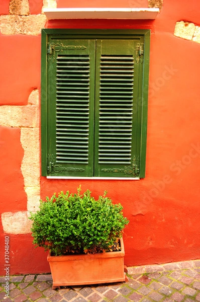 Obraz Old Morexranean Window - Kreta, Grecja