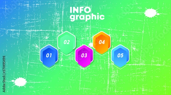 Fototapeta Vector infographic flat template circles for six label, diagram, graph, presentation. Business concept with 6 options. For content, flowchart, steps, timeline, workflow, marketing.infographic elements