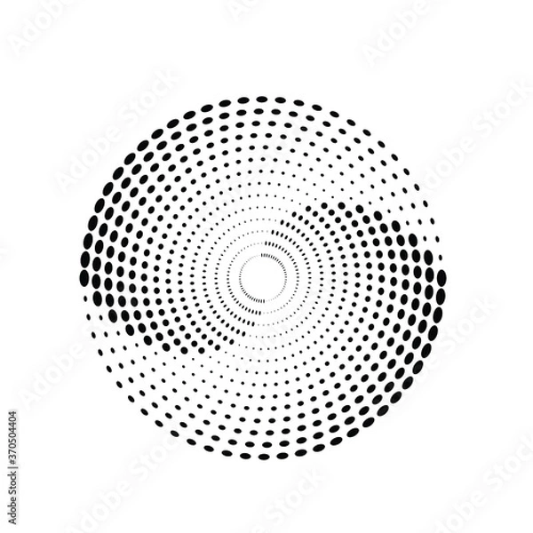 Fototapeta Halftone dots in circle form. round logo . vector dotted frame . design element