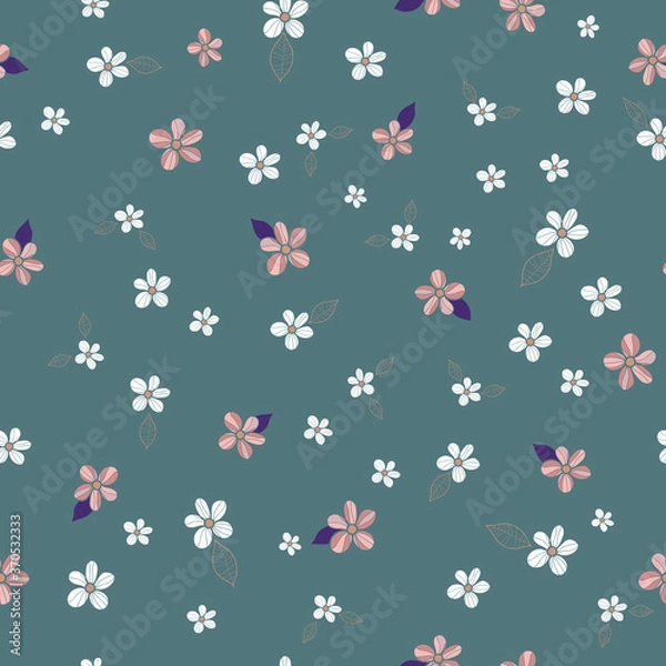 Obraz Scattered ditsy floral seamless pattern background