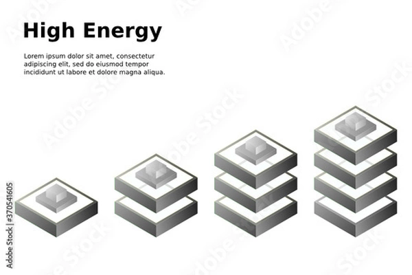Fototapeta Battery web icons, symbol, sign and design elements in isometric style. Charge level indicators. Vector illustration.