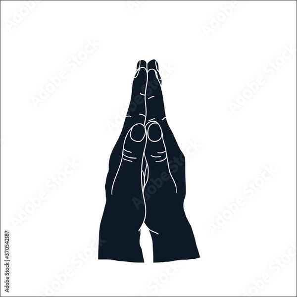Fototapeta Namaskara Mudra, Namaste Mudra Beautiful flat linear yoga meditation hand gestures round icons set, Vector Indian mudra positions of hands and fingers outline insignia badges collection. Ideal for