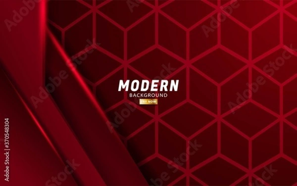 Obraz luxury modern red vector background banner design with red line.Overlap layers with paper effect on geometric textured background.vector illustration
