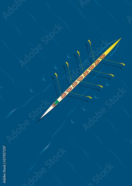 Obraz Rowing team diagonal