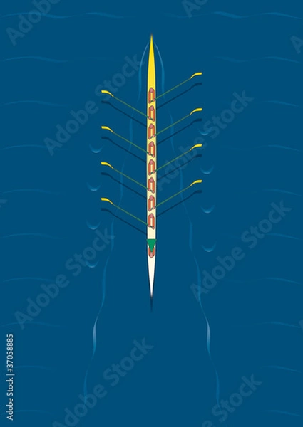 Obraz Rowing team centered