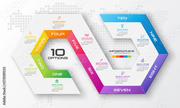 Obraz Timeline infographic template,Business concept with 10 options,Vector illustration.