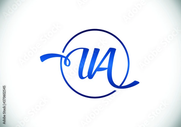 Obraz Initial Monogram Letter U A Logo Design Vector Template. U A Letter Logo Design

