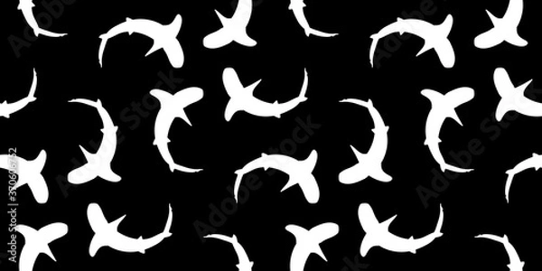 Fototapeta Tiger Shark Seamless Pattern 05