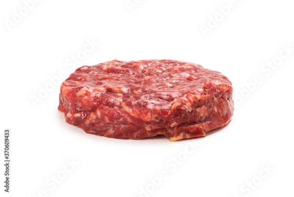 Obraz Raw minced beef isolated on white background.