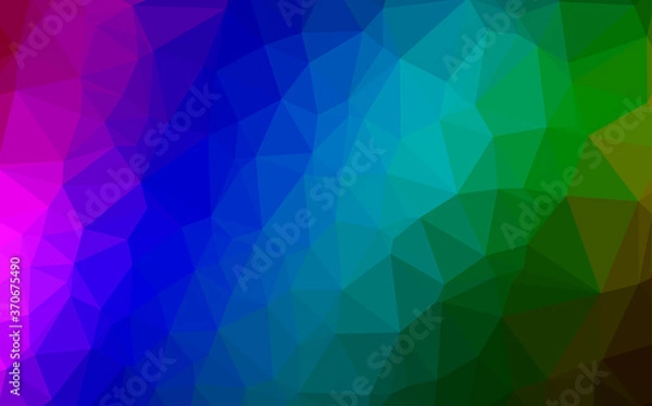 Fototapeta Dark Multicolor, Rainbow vector shining triangular template.