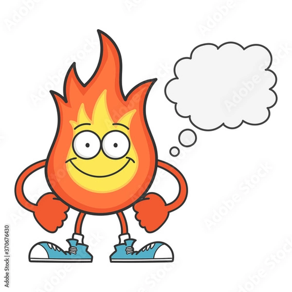 Obraz smiling fireball cartoon character isolated