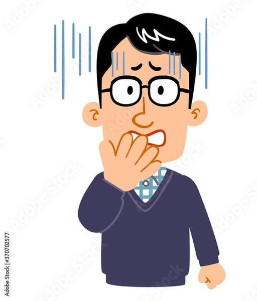 Fototapeta 青ざめる眼鏡をかけた男性の上半身
