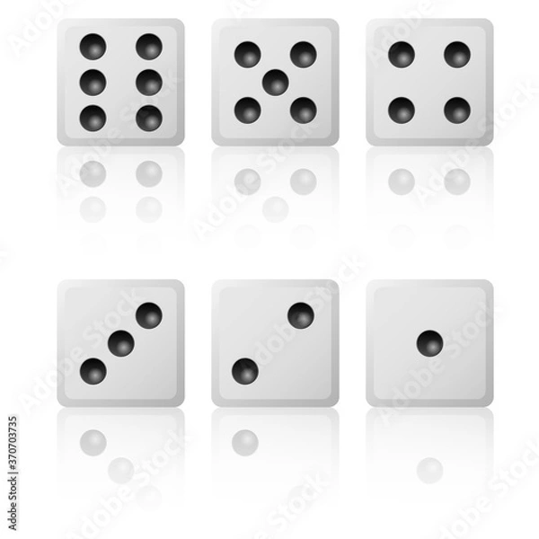 Obraz set of game dices on a white background.
