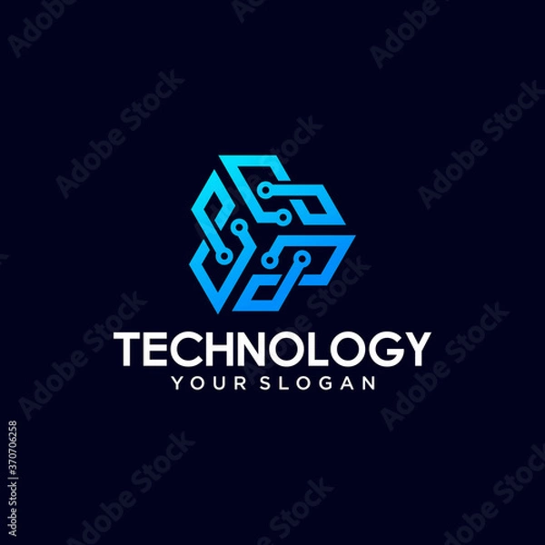 Fototapeta Abstract technology logo template vector icon