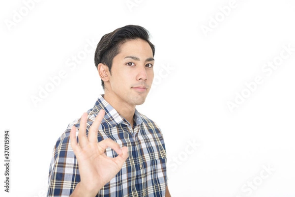 Fototapeta OKサインを出す男性