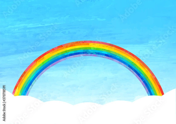 Obraz ベクター　大きな虹のある空のイラスト