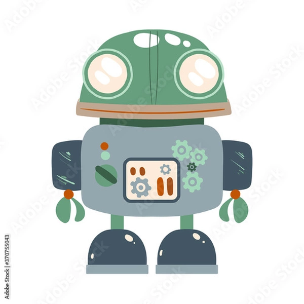 Obraz Vector Colorful retro Robot isolated on white