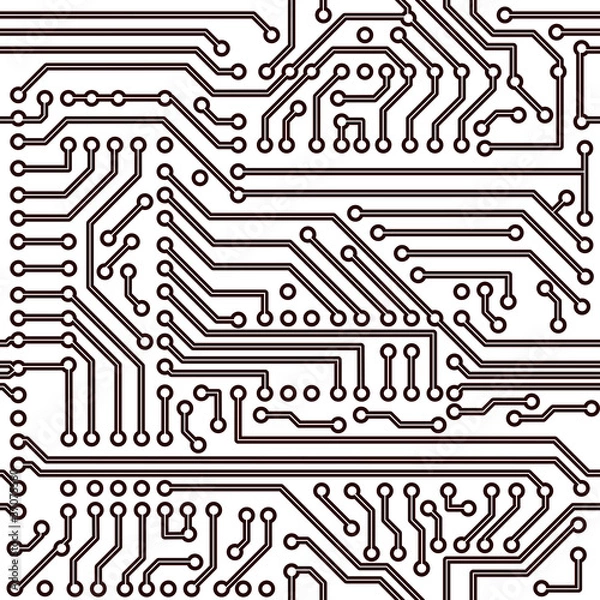 Obraz Vector seamless pattern - electronic circuit board background