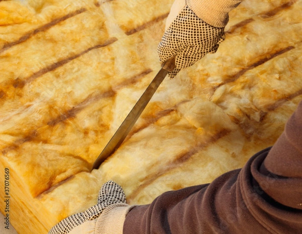 Obraz an der Baustelle / Dachdämmung