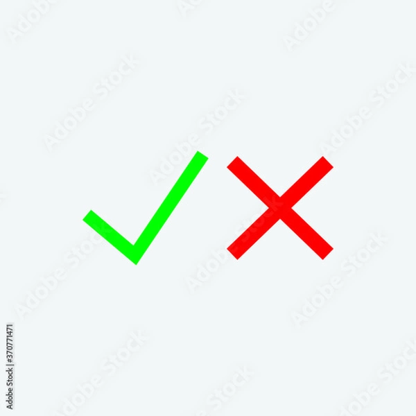 Fototapeta check mark and cross