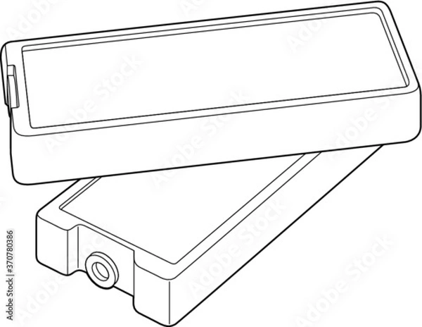 Fototapeta A line art vector illustration of two ice packs freezer blocks